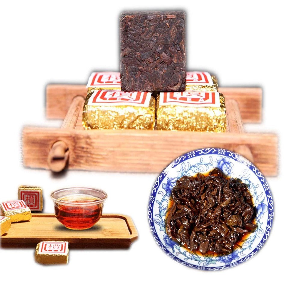 Yunnan Bulk Ripe Puerh Tea Bohai Square Mini Puer Tea Brick TeaHealthy 1Pc/Cup