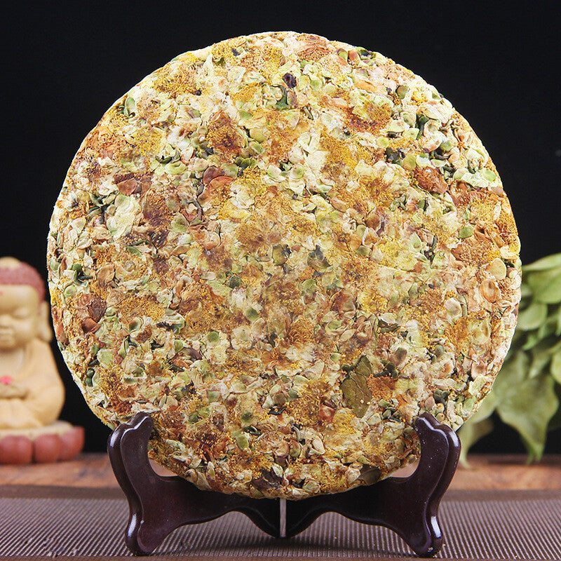 Pu-erh Tea Cake Raw Tea 357g Tea Flower Pu-erh Cake 谷花普洱茶饼生茶357g茶花普洱饼大雪山茶区普洱茶叶