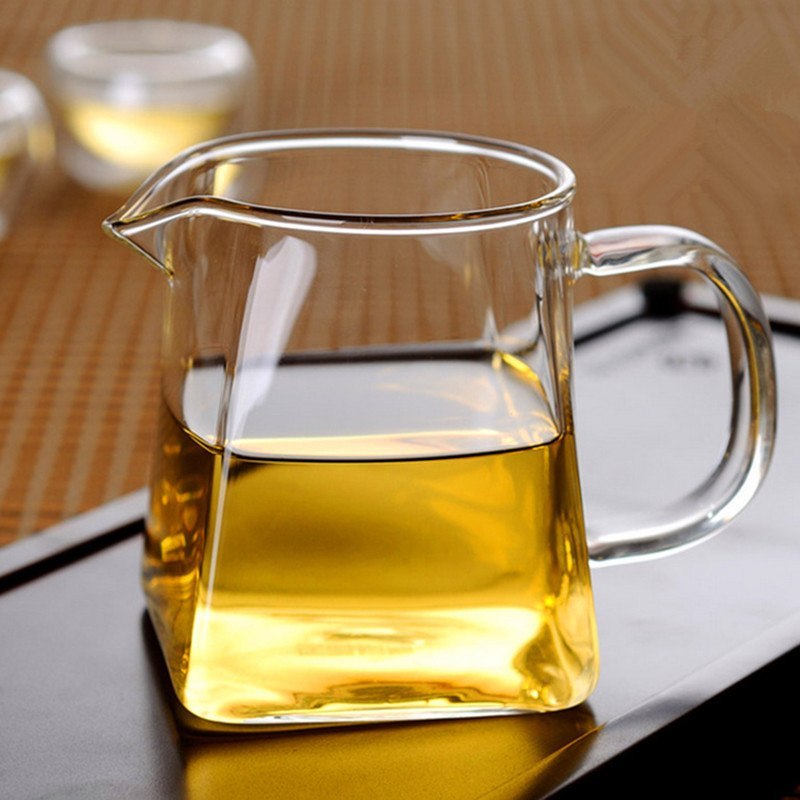 Glass Teapot Square Bottom Flower Tea Kettle Coffee Puerh Tea Pot Durable Teaset