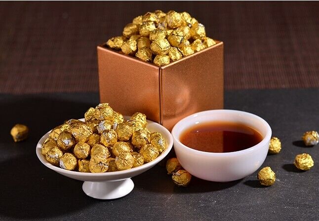 Yunnan Ripe Tea Gold Tin Foil Packing Gift Box Resin Tea Pu'er Tea Cream