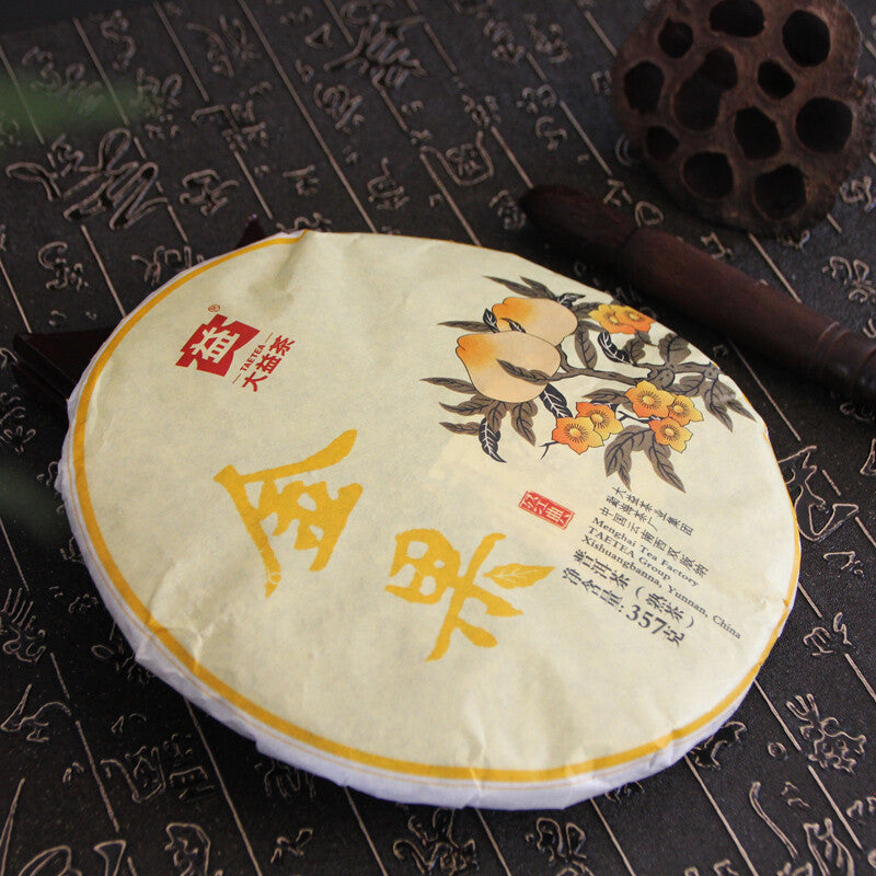 Gold Fruit * 2016 Yr Menghai Dayi Tea TAETEA Puerh Shu Puer Ripe Pu-erh Tea 357g