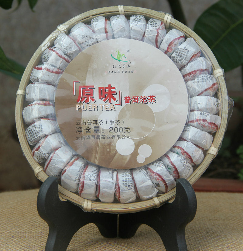 Chinese Puer Tea Slimming Tea Mini Tuocha Natural Ripe Black Pu-Erh Tea 200g