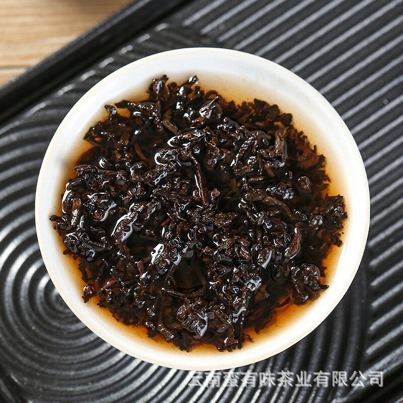 357g Puerh Tea Dry Storage Ripe Tea Menghai Source Flavor Yunnan Cake Ripe Tea