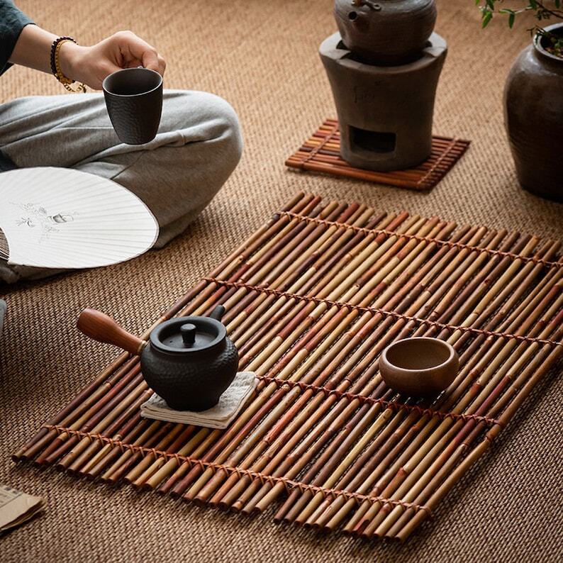 Handmade Bamboo Tera Mat|Tea Coasters|Tea Cushion|Tea Table|Tea Accessories