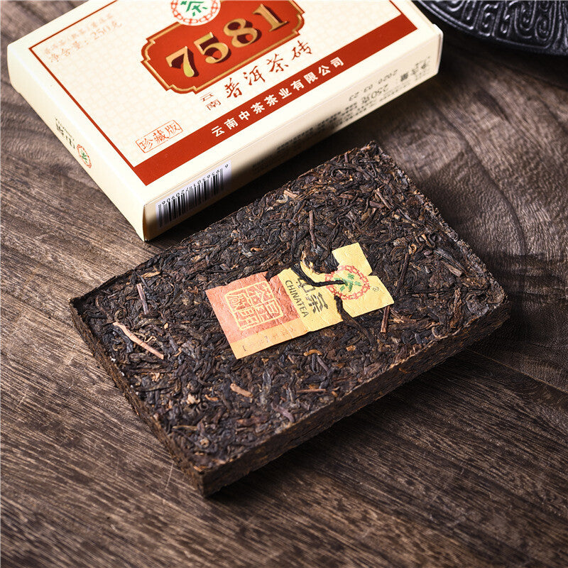 250g Classic Cooked Puer Tea 7581 Ripe Puerh Tea Brick Traditional Craft Tea
