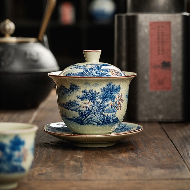 Puer Tea Ceramic Opening Gaiwan For Tea Tureen Teaware Cup Chinese Tea Bowls