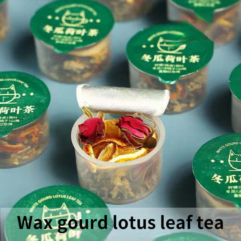 100g Wax Gourd Lotus Leaf Tea Chinese Herbal Tea Small Can Package Slimming Tea