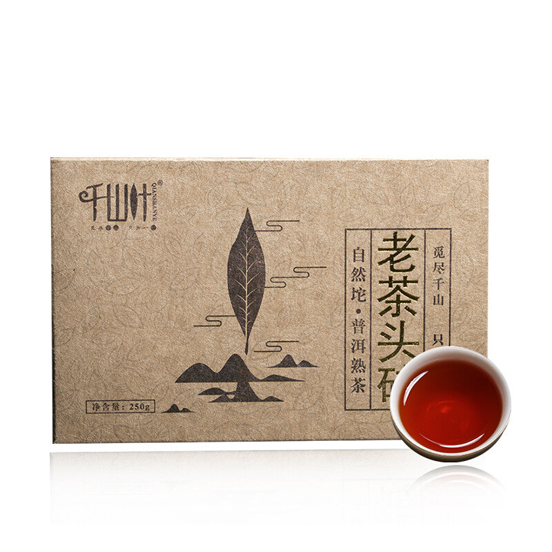 2019 Qian Shan Ye Old Tea Head LAO CHA TOU Puer Tea Brick Pu'er Cooked Tea 250g
