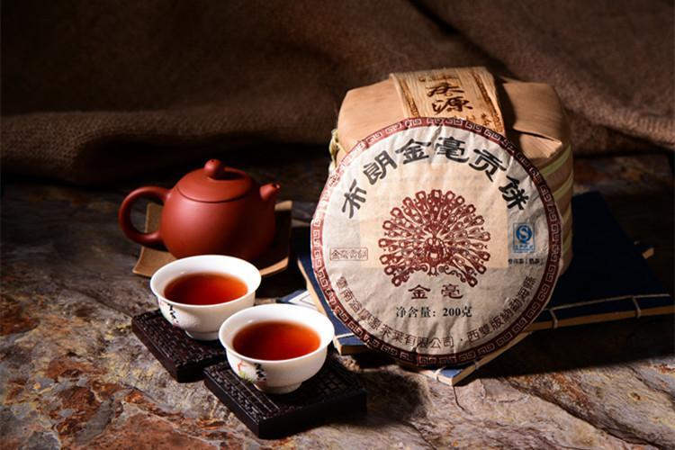 Brown Jinmao Gong Cake Yunnan Puerh Tea Ripe Pu-erh Tea Organic Pu'er Black Tea