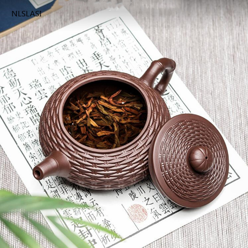 Chinese Yixing Tea Pot Purple Clay Xishi Filter Teapot Kettle Handmade Tea Set