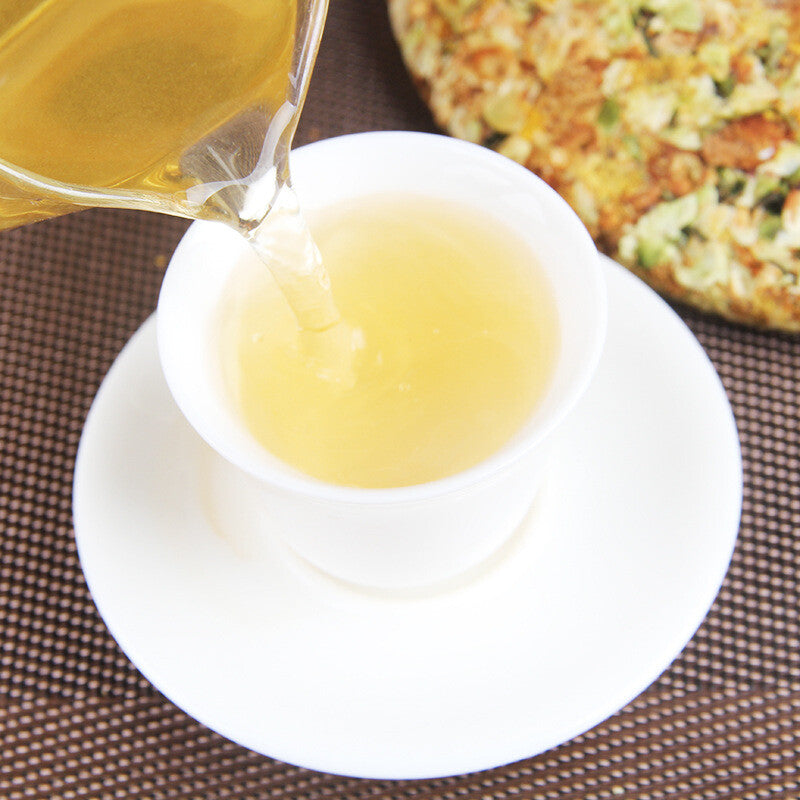 Pu-erh Tea Cake Raw Tea 357g Tea Flower Pu-erh Cake 谷花普洱茶饼生茶357g茶花普洱饼大雪山茶区普洱茶叶