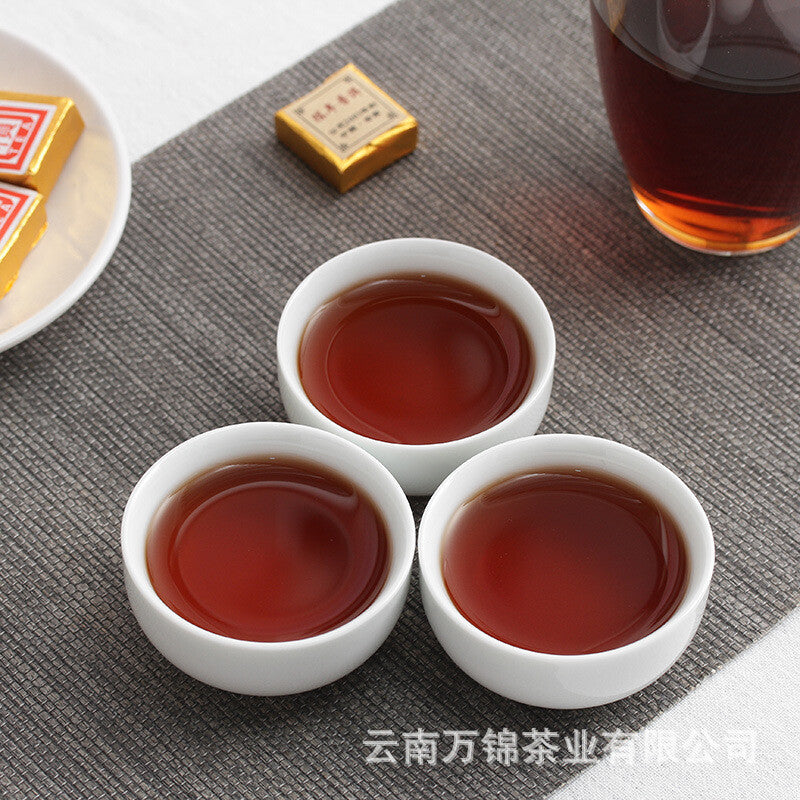500g Small Gold Tea Brick Mini Tuo Tea Small Square Brick Aged Pu-erh Ripe Tea