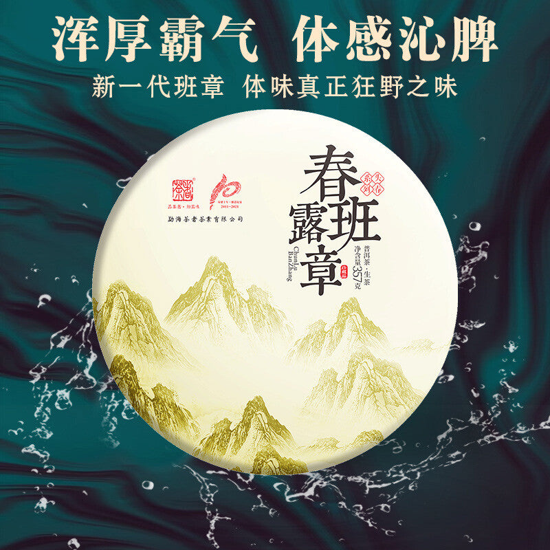 Menghai Old Banzhang Aged Tea Spring Dew Pu'er Tea Raw Tea 357g Tea Cake
