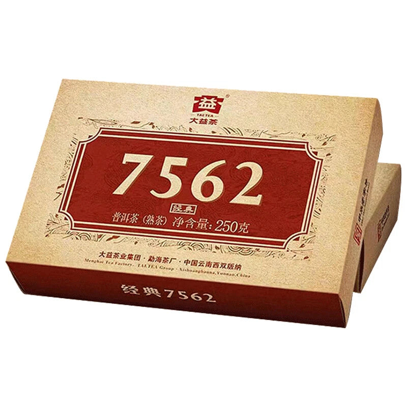TAETEA 7562 * 2022 Menghai Dayi Puerh Tea Brick Pu'er Ripe Puer Tea 250g 2201