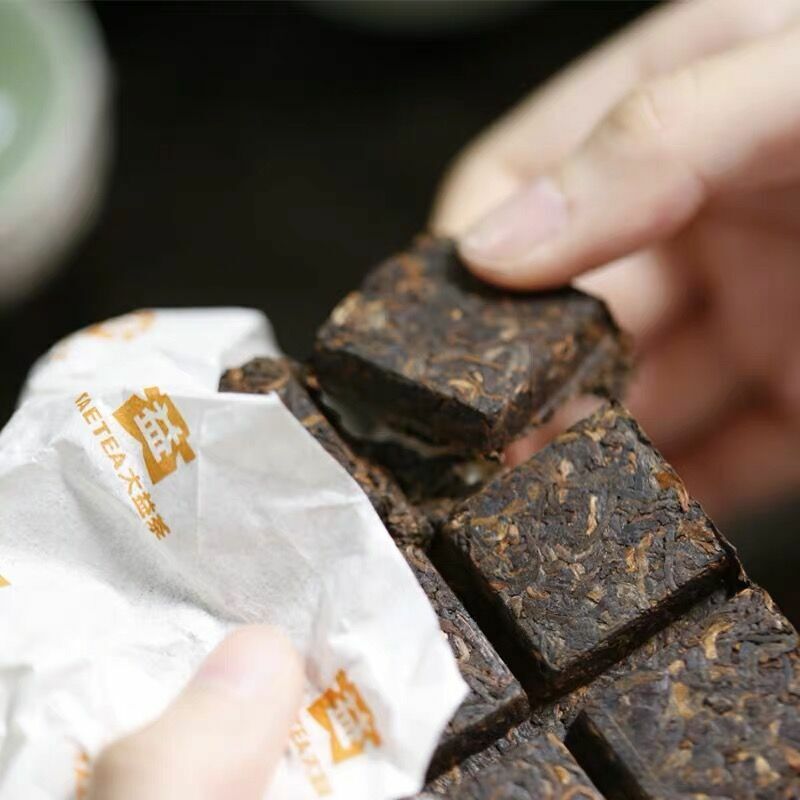 Pu'er Tea Cubes Amber * 2020 Taetea Menghai Dayi Puer Tea Brick Ripe Pu-erh 240g