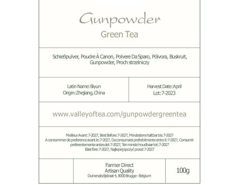 Gunpowder Green Tea from China - Heaven Tea - Pellet Tea - Zhu Cha Zhucha 100g