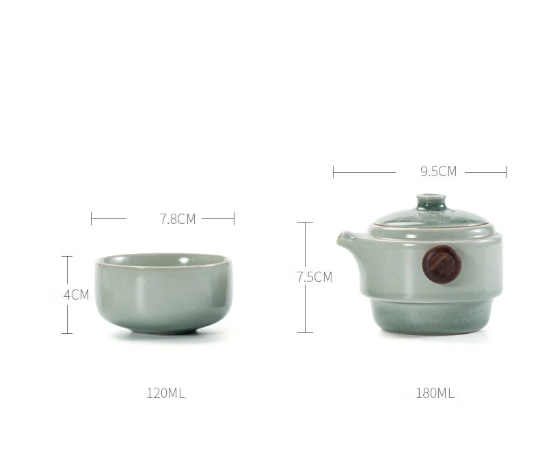 Ceramic Teapot with 2 Cups Chinese Tea Set Gongfu Teaware