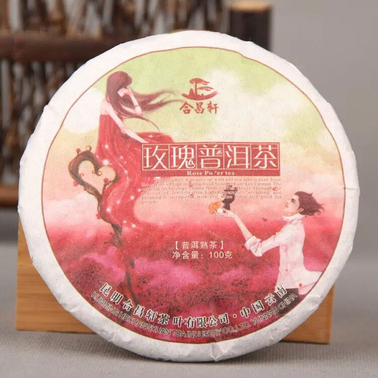 Puerh Tea Rose Tea Tea Cake Puerh Ripe Tea 100g Cake Rose Puerh Tea