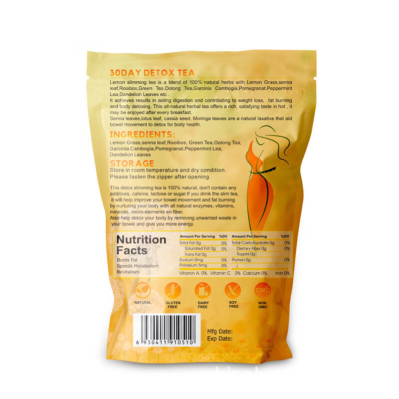 Lemon Grass 30/28day Detox Tea Loss Weight Peach Slim Tea Fruit Tea 90G
