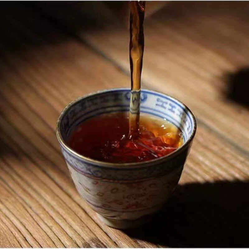 Qizi Tea Golden Bud Cake Pu'er Tea 357g Yunnan Tea Menghai Tea Cake Old Pu'er -