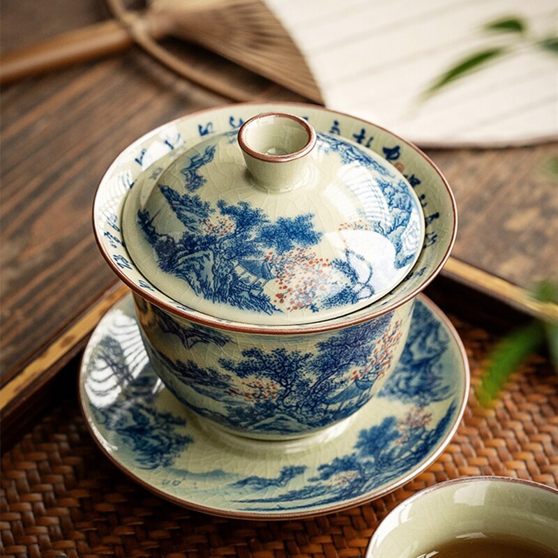 Puer Tea Ceramic Opening Gaiwan For Tea Tureen Teaware Cup Chinese Tea Bowls