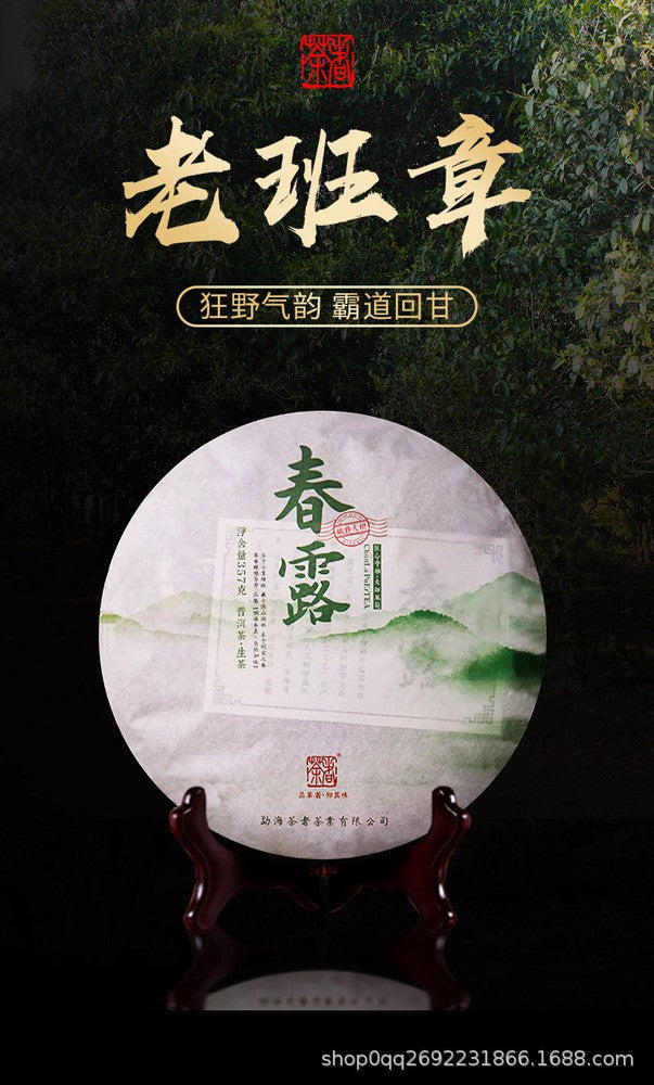Pu'er Tea Raw Tea Cake Spring Dew Ban Zhang Gu Shu Puerh Tea 357g Qizi Cake Tea