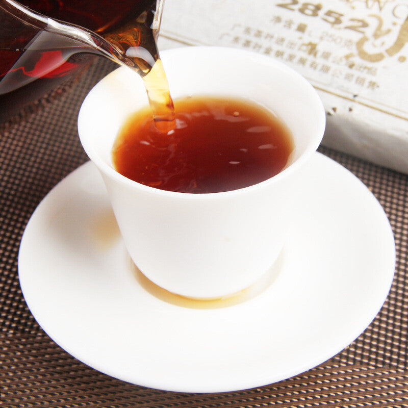 Golden Sail Old Ripe Puer Tea Brick Jinfan Brick Tea 2852 Aged Puer Tea 250g