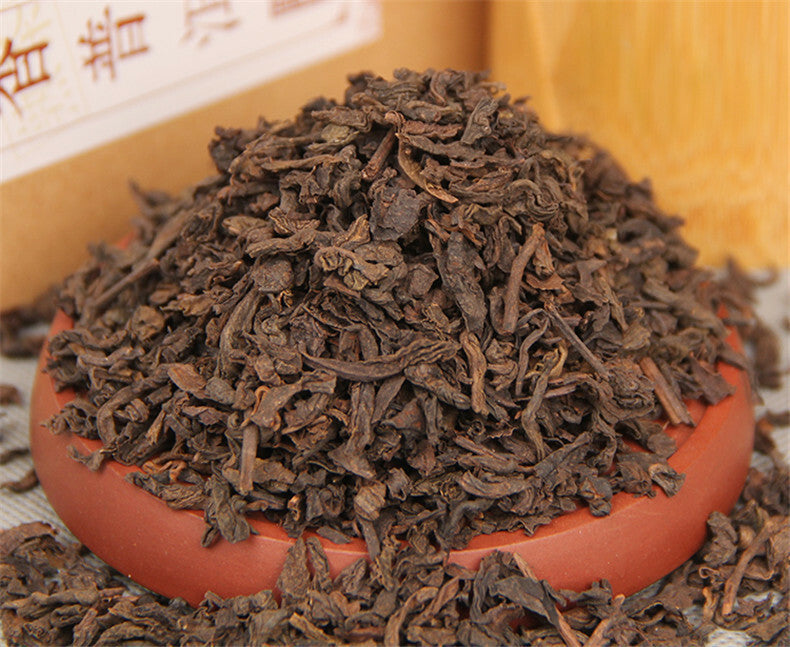 120g Organic Pu-erh Tea Black Tea Boxed Ripe Puer Tea Old Tree Puer Loose Leaf