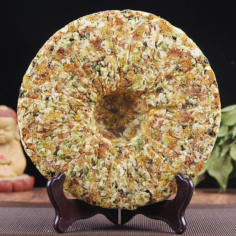 Pu-erh Tea Cake Raw Tea 357g Tea Flower Pu-erh Cake 谷花普洱茶饼生茶357g茶花普洱饼大雪山茶区普洱茶叶
