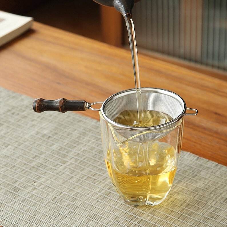 Bamboo Handle Stainless Steel Tea Filter|Tea Accessories|Tea Infuser