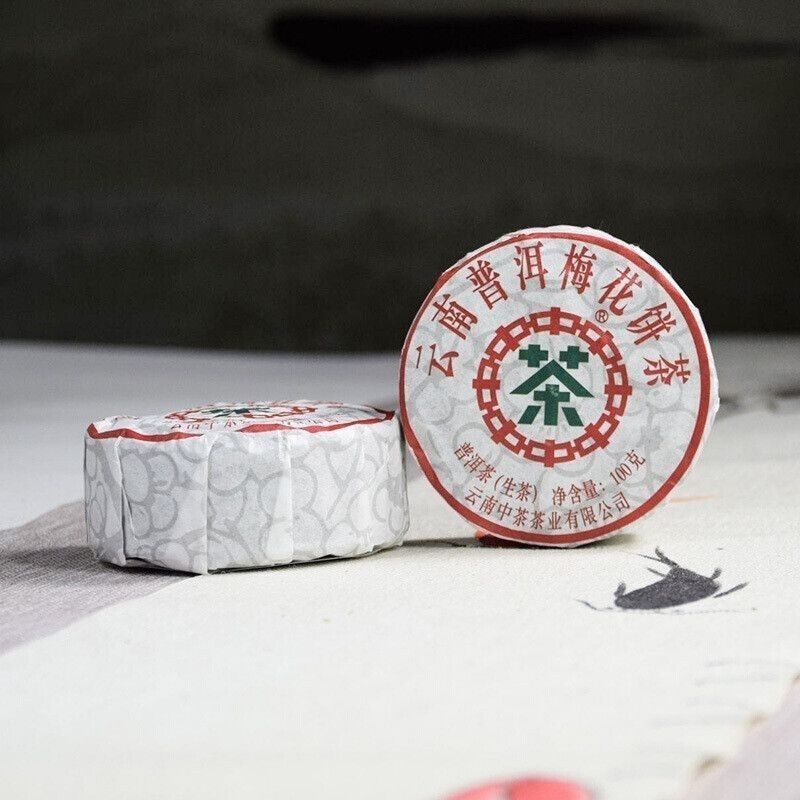 100g Chinese Tea 2019 Plum Blossom Cake Pu'er Raw Tea Cake Yunnan Pu'er Tea