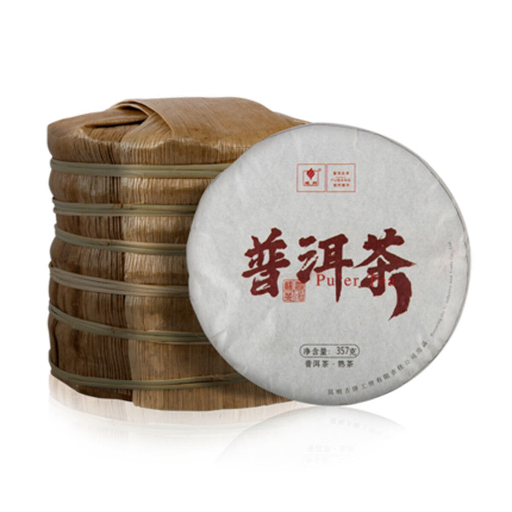 357g Premium Pu-erh Tea Cooked Tea Cake Ripe Tea Healthy Puer Tea Black Tea