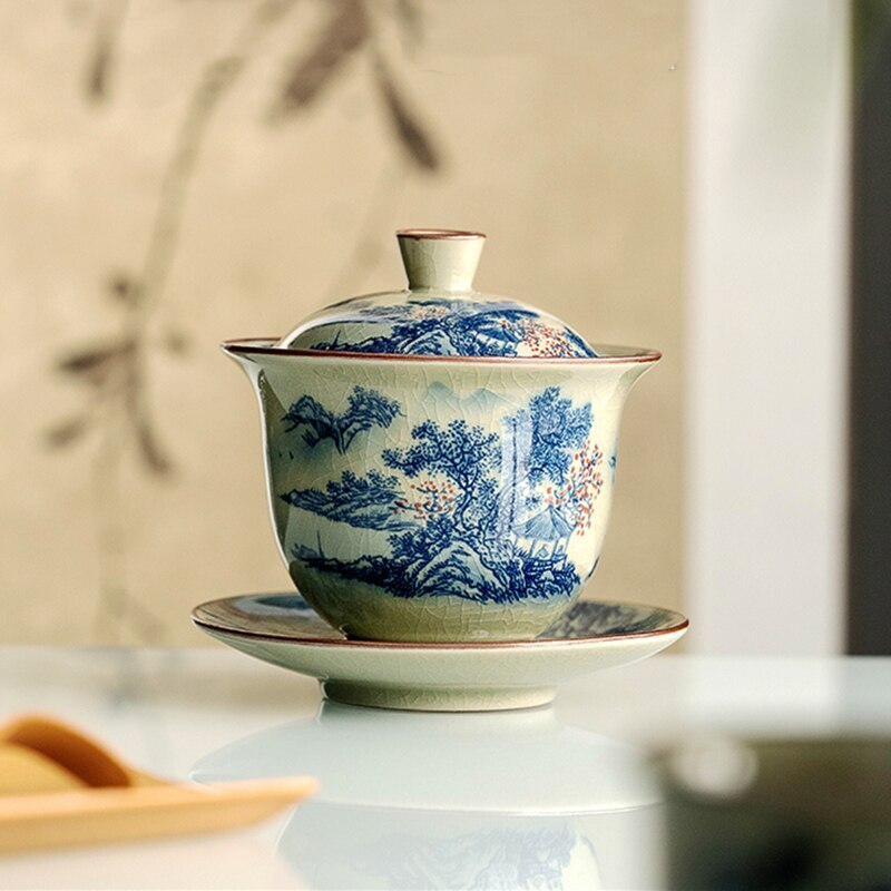 Puer Tea Ceramic Opening Gaiwan For Tea Tureen Teaware Cup Chinese Tea Bowls