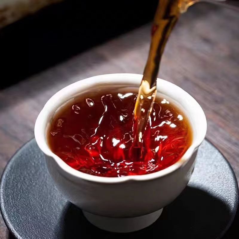 357g Yunnan Puerh Ripe Tea 1990 Menghai Aged Pu-erh Cooked Tea Cake Old Puer Tea