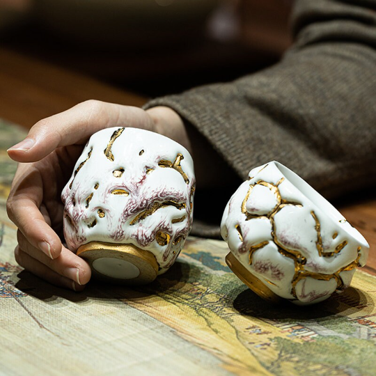 Novelty Ceramic Tea Cup Shinoyaki Teacup