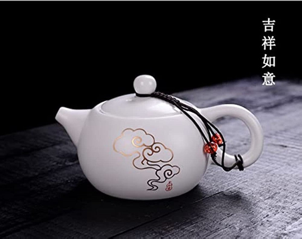 Porcelain Teapot, 6oz Tea Pot White Chinese Gongfu Tea Set