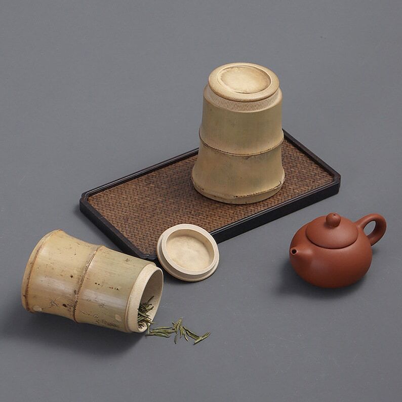 Chinese Bamboo Tea Caddy|Tea Accessories|Candy Storage Tanks|Tea Jars