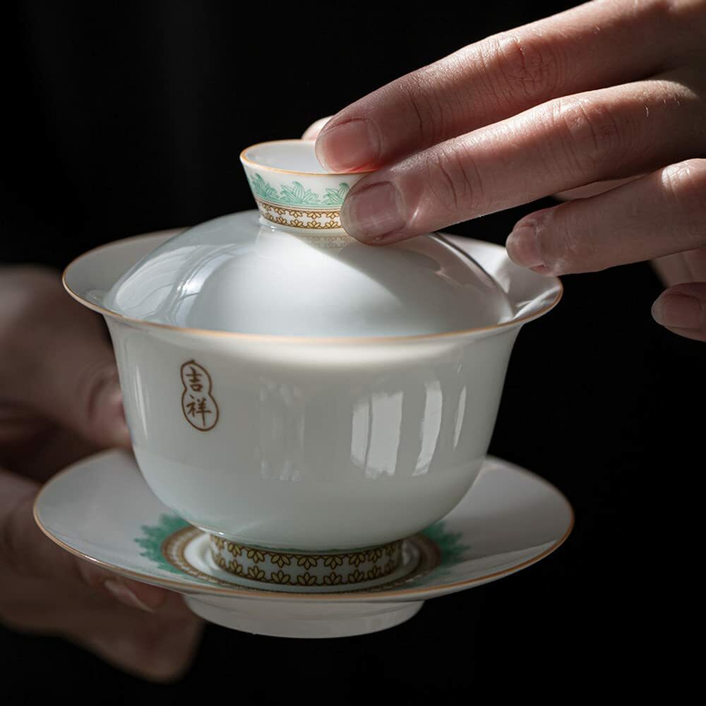 200ml Hand Painted Gaiwan Porcelain Tea Set Tea Cup Bowl Kung Fu Tea Ceremony