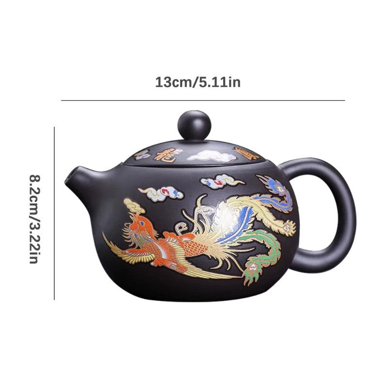 Color Changing Teapot Zisha Chinese Dragon Phoenix Teapot Purple Sands Teapot