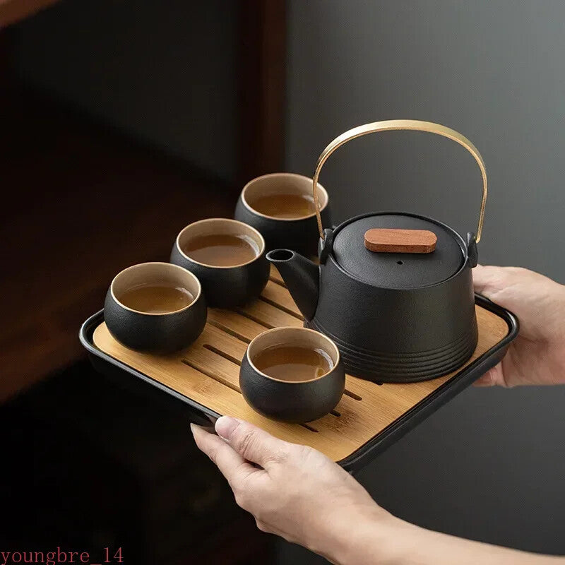 Chinese Tea Set Ceramic Teapot Teacup Set Kung Fu Tea Set Purple Sand Tea Pet
