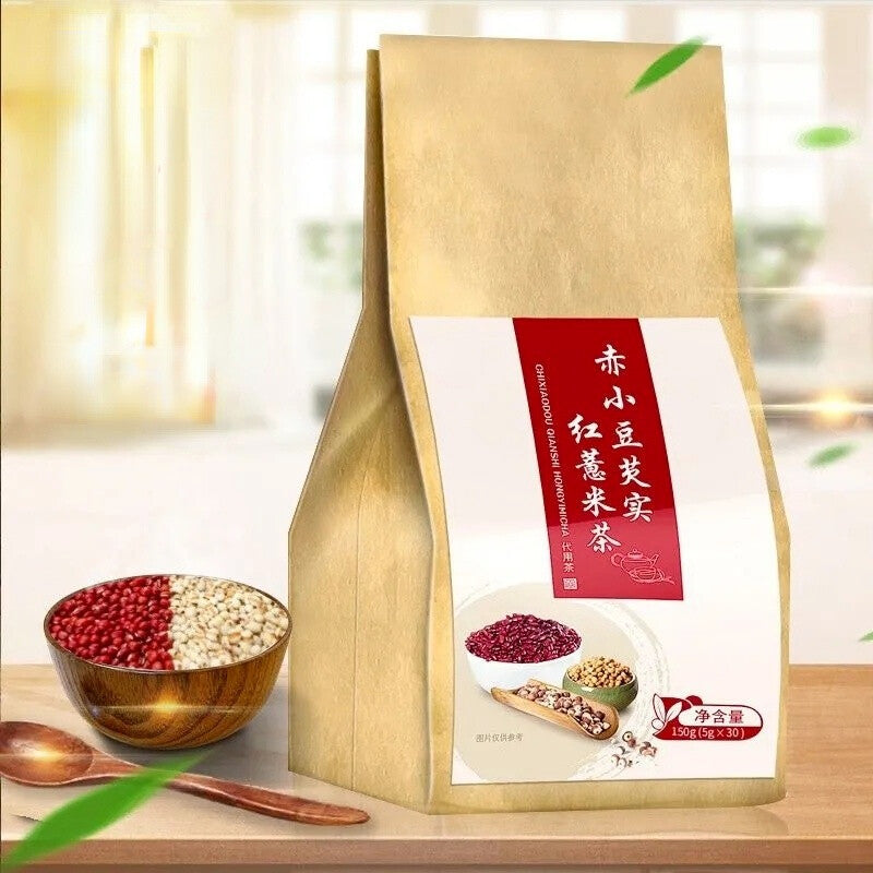 Barley Health Tea Chinese Specialty Red Beans 红豆薏米茶 赤小豆芡实去湿气养生茶 5g*30小袋
