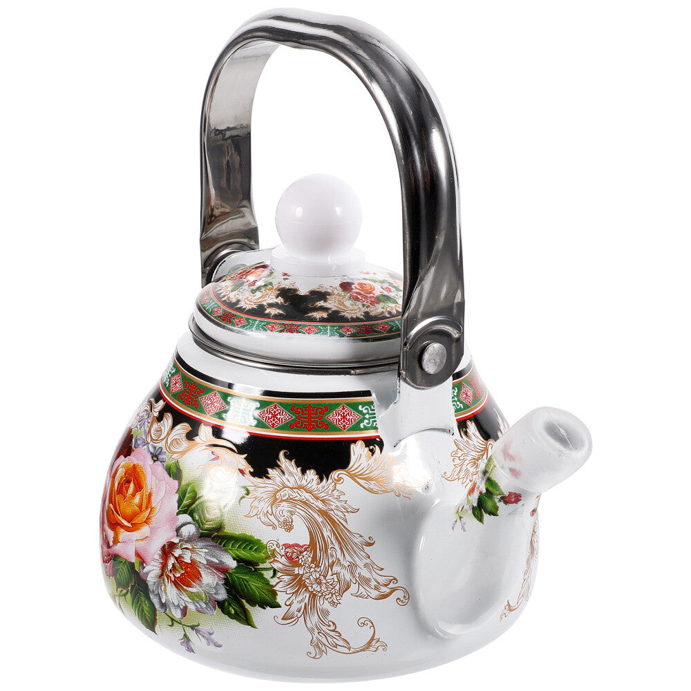 Enamel Kettle Floral Pattern Tea Kettle Stovetop Decorative Teapot Tea Kettle