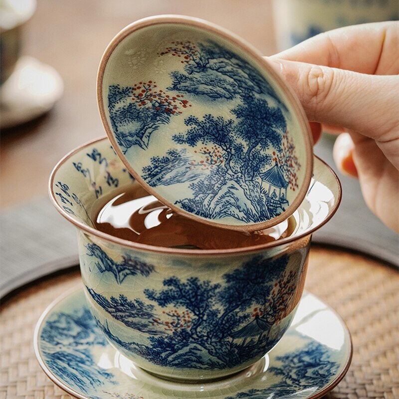 Puer Tea Ceramic Opening Gaiwan For Tea Tureen Teaware Cup Chinese Tea Bowls