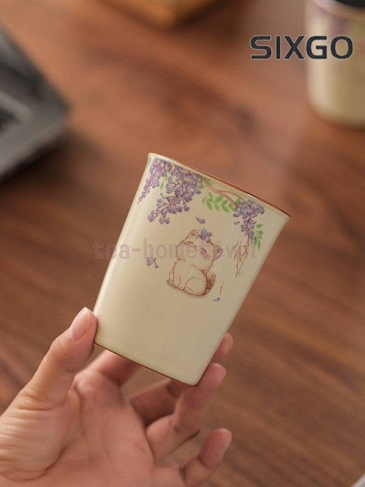 1pc Ru Kiln Tea Cup Master Cup Ceramic Tea Cup Kung Fu Tea Set