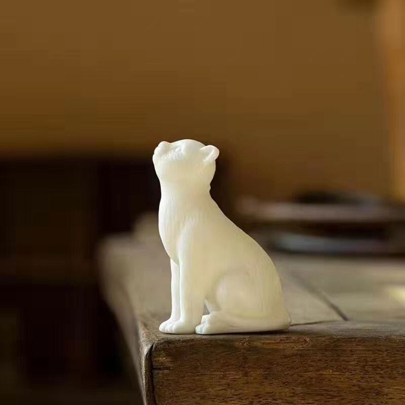 2.4” Chinese Tea Set Decoration Ceramic Teapets Cute Cat White Tea Play