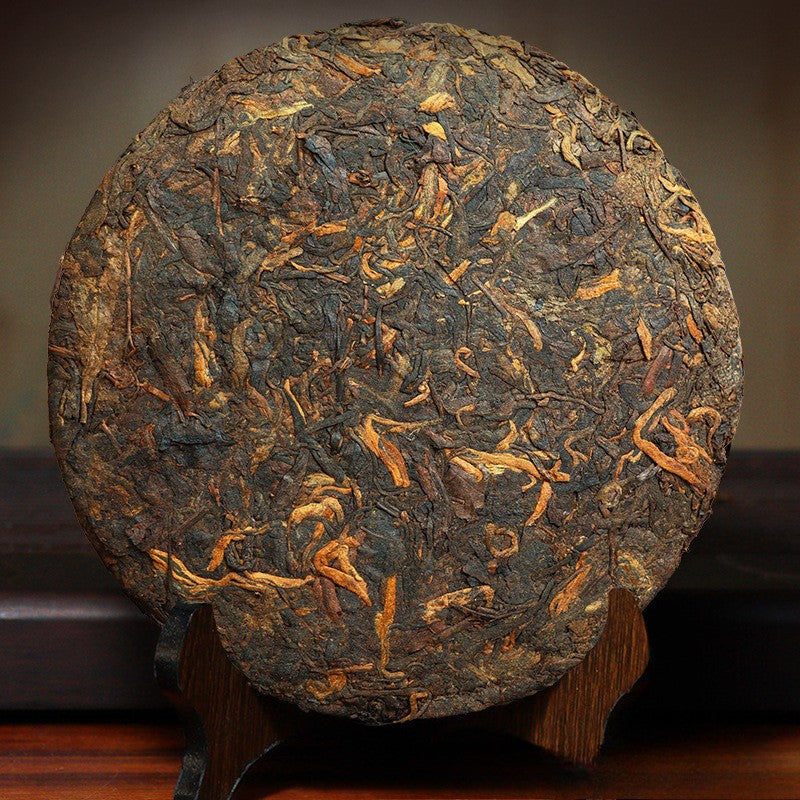 357g Yunnan Ban Zhang Ancient Tree Pu'er Tea Ripe Tea Cake Qizi Cake Tea