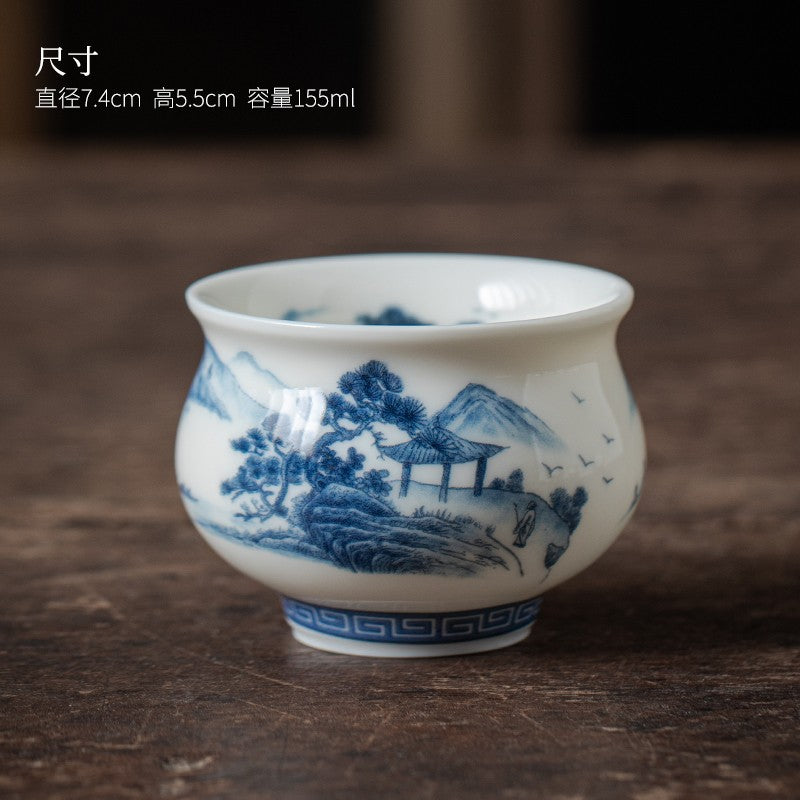 1pc Sheep Fat Jade Tea Cup Single Cup Tea Tasting Cup Personal Tea Cup Ceramic