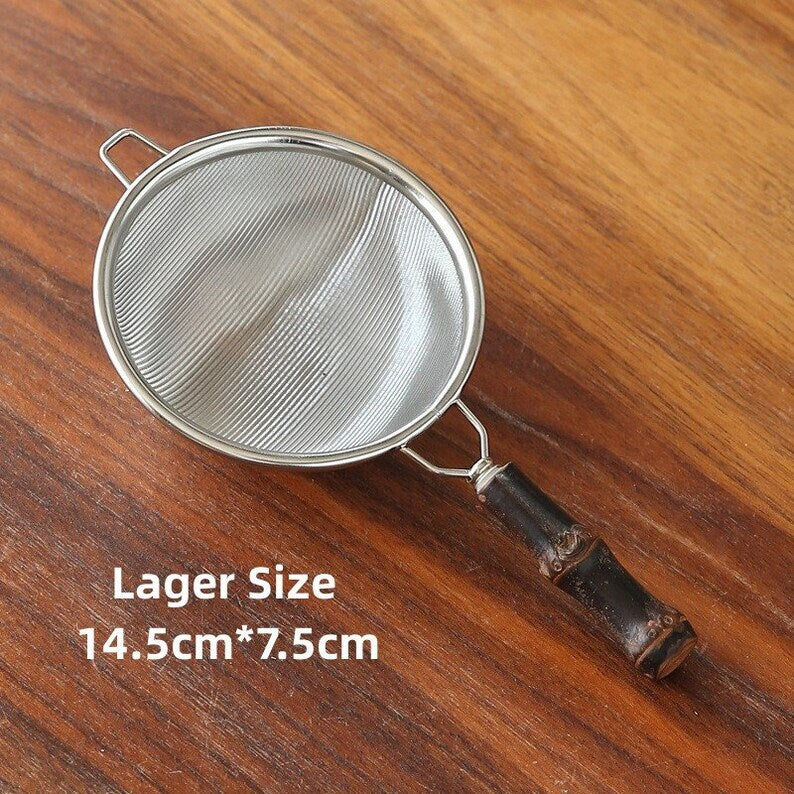 Bamboo Handle Stainless Steel Tea Filter|Tea Accessories|Tea Infuser
