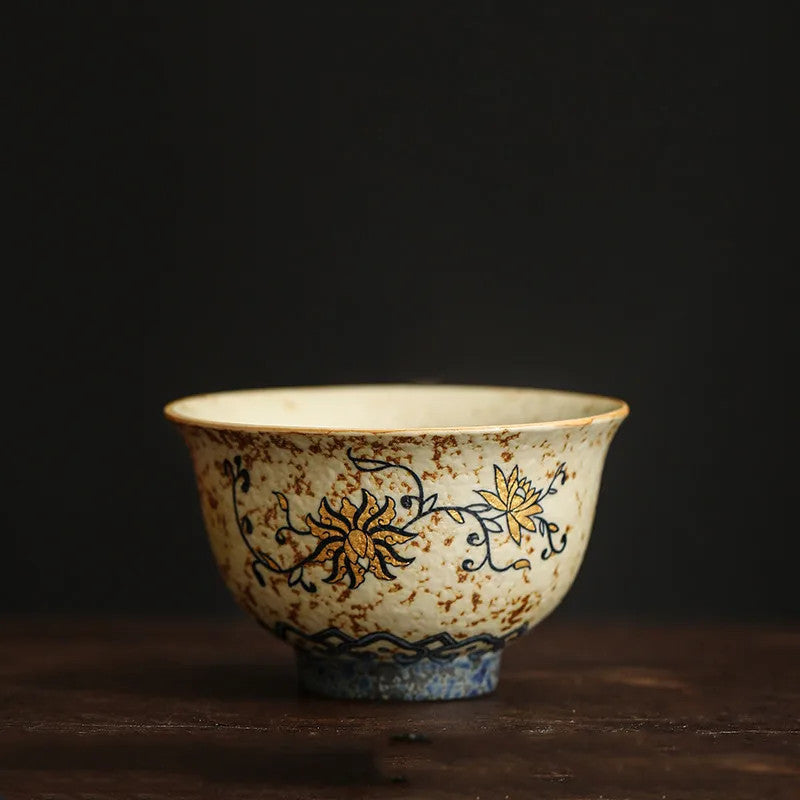 1 Pc 45ml Chinese Handmade Flowers Ceramic Teacup Vintage Tea Bowl Cup Teaware