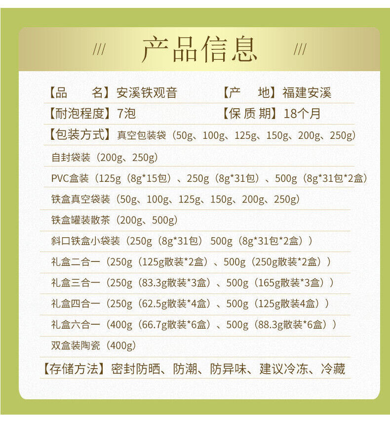 Genuine Tieguanyin Tea Fujian Anxi Oolong Tea New Tea Vacuum Packaging